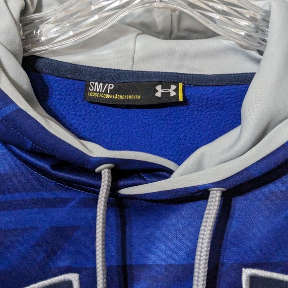 Under Armer Storm 1 Royal Blue Men's Hoodie. Size: Small Loose - Picture 3 of 5